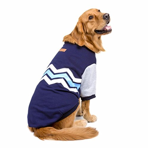 RETUROM Ropa para Mascotas, Suéter con Capucha de Warm Thick Wave Grueso de la Camisa Ropa para el Perro Grande Grande (XXXL, Azul)