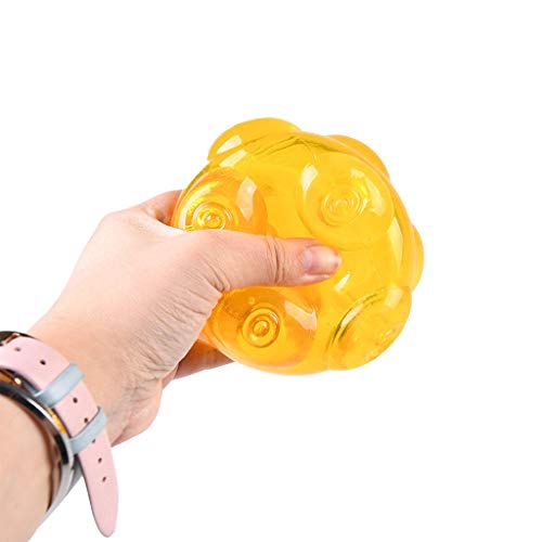 Rjx Juego De 2 Juguetes para Mascotas De Goma Elástica Alta Balón De Entrenamiento Molar Redondo Resistente Al Desgaste Y A La Mordedura (Color : Yellow)
