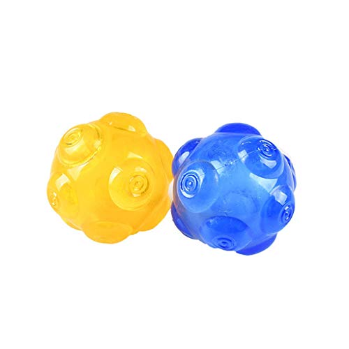 Rjx Juego De 2 Juguetes para Mascotas De Goma Elástica Alta Balón De Entrenamiento Molar Redondo Resistente Al Desgaste Y A La Mordedura (Color : Yellow)