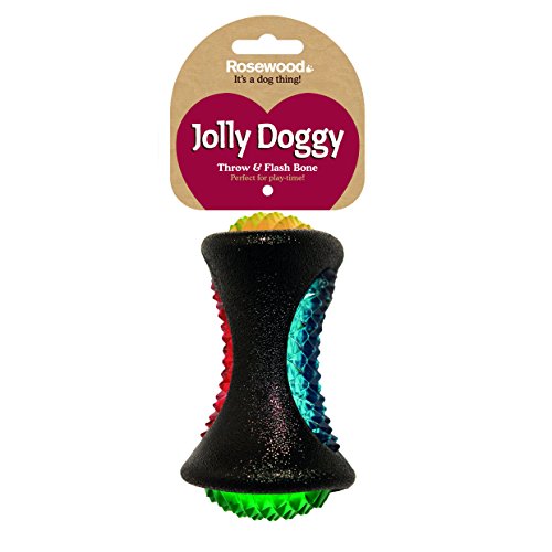 Rosewood Jolly Doggy – Manta y Hueso de Juguete de Goma para Perro, 13 cm