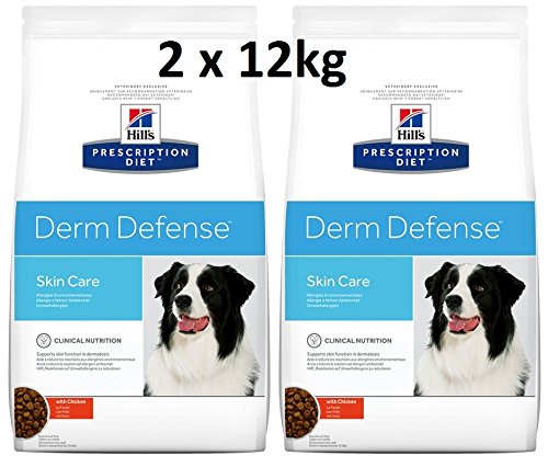 Royal Canin Hill's Prescription Diet Derm Defense Skin Care - Comida para perros con pollo (2 x 12 kg)