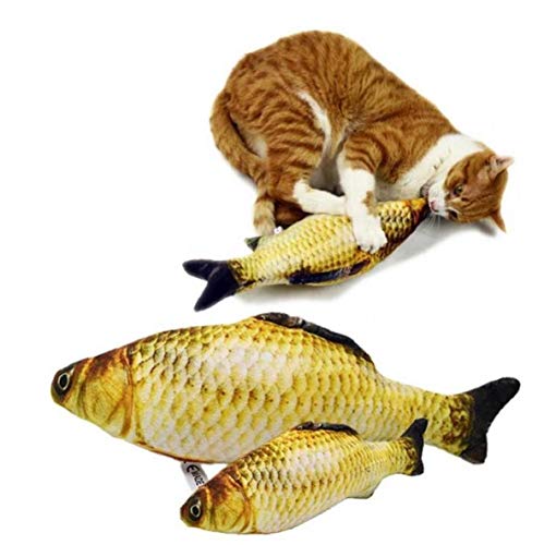 SimulacióN De Pescado Juego Juguete para Mascotas De Felpa Almohada Amarilla Carpa 3D Juguete para Gatos Gato Menta Regalo De Pescado En Forma De Pez Rellenos