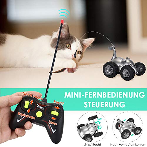 SlowTon Remoto Gato Juguete, Forma de ratón en Movimiento automático de Sonido Chaser Broma para Gatitos Estimular los instintos de Caza de Gatos Regalos Divertidos para Mascotas (sin batería)