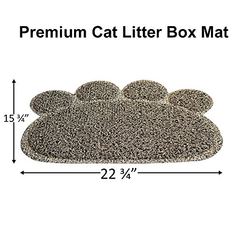 sonnyridge Premium Cat Litter Box Alfombra y alfombrilla de alimentos – Scatter Control, no pista, Gray Cat Litter (ha sido diseñado para pequeño gatitos gatos grandes a mantener la basura en la alfombra. Ideal para un gato alfombrilla de alimentos.