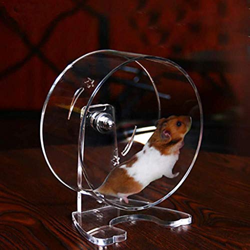 Suministros para el entrenamiento de mascotas Hamster Running Wheel Silencioso Running Spinner Wheel Acrílico Transparente Rueda de ejercicio Jogging Running Toy for hámster sirio Rata de jerbo Ratón