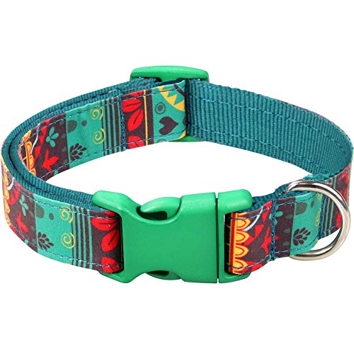 Taglory Collar Perro Ajustable,Estilo Único Collar Adiestramiento para Perros Extra Pequeño,20-30cm Verde Oscuro