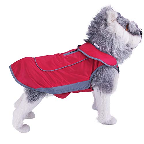 ThinkPet Chamarra Impermeable para Perro – Abrigo cálido de Invierno para Perro Resistente al Viento a la Nieve con Tiras Reflectantes arnés Agujero