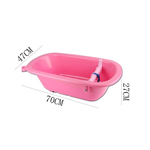 Tina de baño plástica del Perro, baño del Gato del Perro casero, baño de la Piscina, los 70 * 47 * 27cm (Color : Pink)