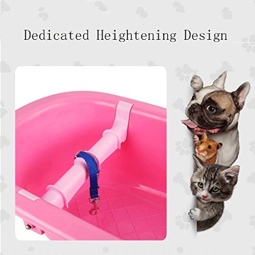 Tina de baño plástica del Perro, baño del Gato del Perro casero, baño de la Piscina, los 70 * 47 * 27cm (Color : Pink)
