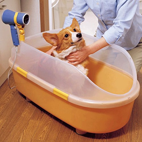 Tina de baño plástica del Perro, Tina de baño del Perro del Gato, baño de la Piscina, 66 * 36 * 45cm (Color : Green)