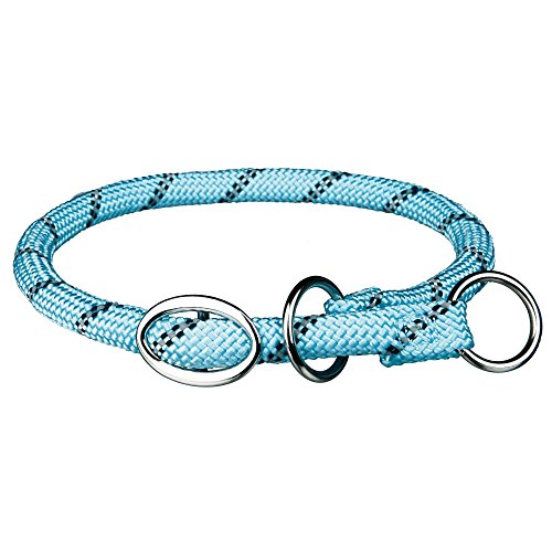 TRIXIE Deportivo Cuerda Semi-Choke Collar de Perro, Mediano, luz Azul