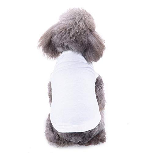 TUOTANG Suministros para Mascotas Ropa para Perros Chaleco Color Sólido Ropa de Verano para Mascotas Camiseta,T Blanca,S