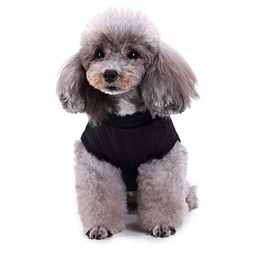 TUOTANG Suministros para Mascotas Ropa para Perros Chaleco Color Sólido Ropa de Verano para Mascotas Camiseta,T Negro,M
