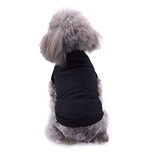 TUOTANG Suministros para Mascotas Ropa para Perros Chaleco Color Sólido Ropa de Verano para Mascotas Camiseta,T Negro,M