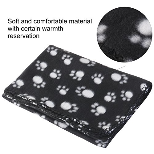 UEETEK Manta Polar para Gato Perro Manta Suave para Sofá 100 x 70cm (Blanco Negro)