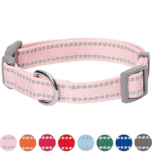 Umi. by Amazon - Pastel - Collar para perros M, cuello 37-50 cm, collares ajustables para perros (rosa bebé)