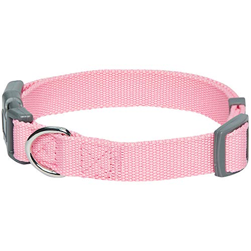Umi. Essential Classic - Collar para perros L, cuello 45-66 cm, collares ajustables para perros (rosa)