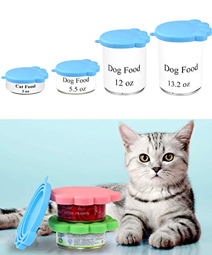 Vcalabashor - Tapas de Combo para Mascotas y Gatos, de Silicona, sin BPA, 3 Unidades con 1 Estropajo y 1 Cuchara