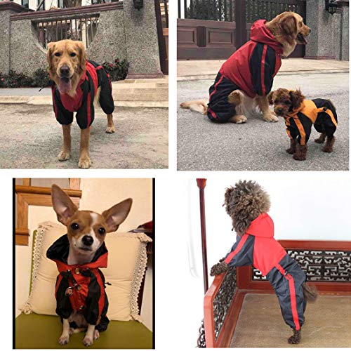 VICTORIE Mascota Perro Impermeables Chubasqueros con Capucha para Medianas y Grandes Perros Andar excursión Acampada Educazione Rojo M