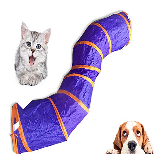Voy a tomar acción ahora En Forma de S Curvatura Túnel para Mascotas Feromonas Gato Túnel en Gato Gatito Pasarela Jugar Juguete para Mascotas (Color : Azul)