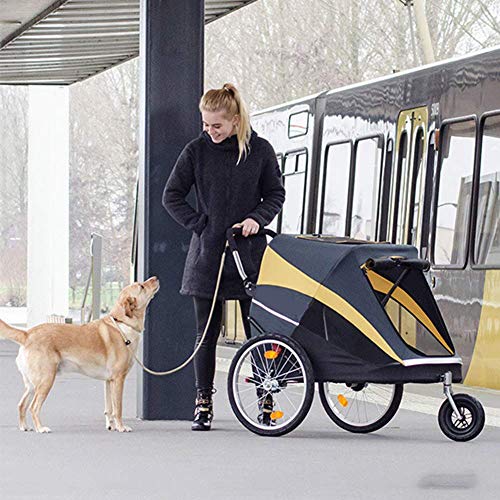 WLDOCA Happy Trailer Pet Stroller Load 50 Kg con 3 Neumáticos Inflables Se Conectan A Bicicleta para Mascotas Cochecitos para Viajes 100X78x96 Cm