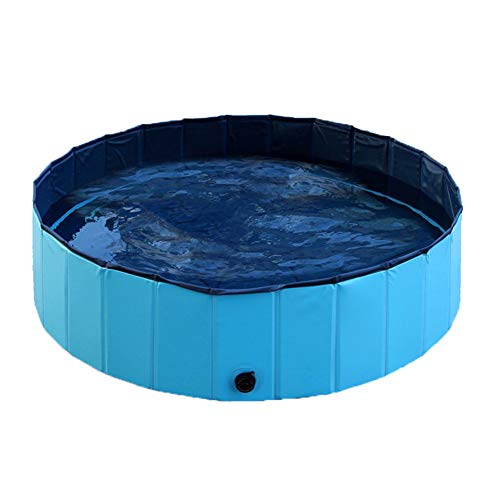 WLDOCA Piscina Plegable para Perros Bañera para Mascotas Baño Portátil para Perros, Gatos y Niños, Azul,S(80cm*20cm)