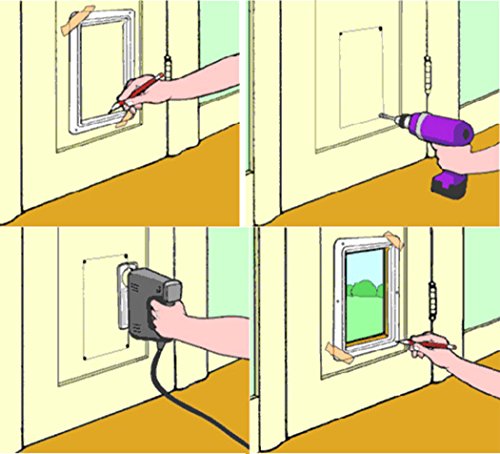 Xiaoyu interior 4 maneras de cerrar la puerta y las solapas del perro gato, marrón, mediano
