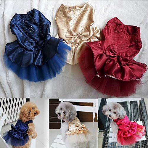 Yagoal Trajes para Perros pequeños Ropa para Perros Puppy Clothes Skirt For Small Dog Pet Party Dress Wedding Dresses For Dog Princess Dog Dress Red,l