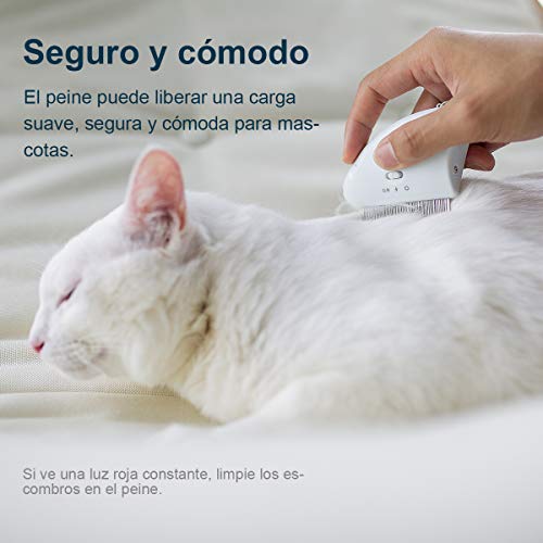 YIROO Peine antipulgas para Gatos y Perros,Peine Eléctrico Antipiojos,para Eliminar pulgas y piojos,Seguridad,portátil, fácil de Usar（Blush）