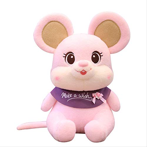 Ylout Kawaii Mouse Año Mascota Ratón De Dibujos Animados De Peluche De Juguete 25 Cm , Muñeca China Regalo De Año Nuevo Regalo De La Fiesta De Cumpleaños De Niños Regalo