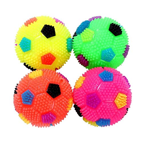 yuandan Los Colores aleatorios envían 1 Pieza de luz Intermitente de Alta Bola de Erizo para Mascotas, Perrito Creativo, Forma de fútbol, ​​Juguetes para Perros, Bolas, Colores al Azar, M