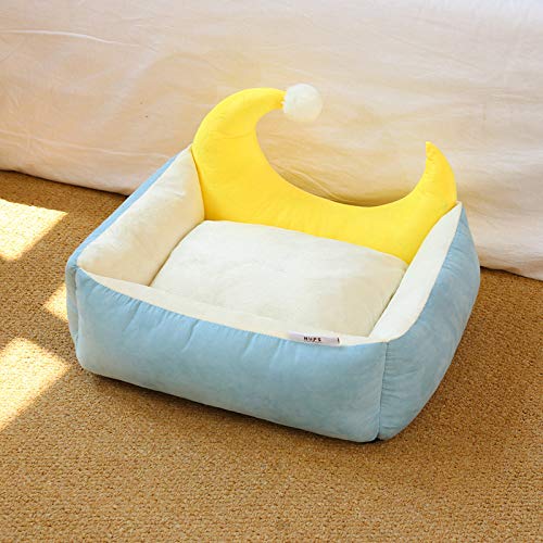 YUIOP Kennel Moon Bed Pet Nest Square Caseta para Perros Desmontable Four Seasons