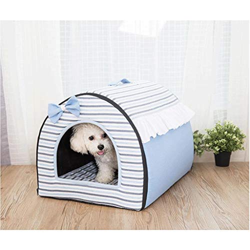 Yuxunqin Casa Nº de Animal doméstico del Gato pequeña Cama del Perro Estera Mascotas Cuatro Estaciones Universal (Color : Blue, Size : S)