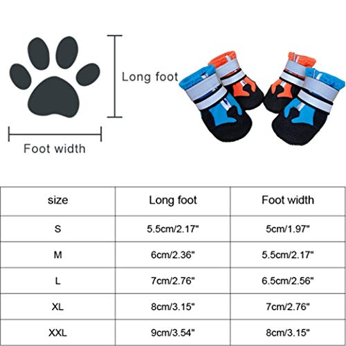Zapato para Perros al Aire Libre Deporte Lluvia Nieve Impermeable Antideslizante Suela de Goma Perros Botas Calzado Artículos para Mascotas 4 Unids/Lote