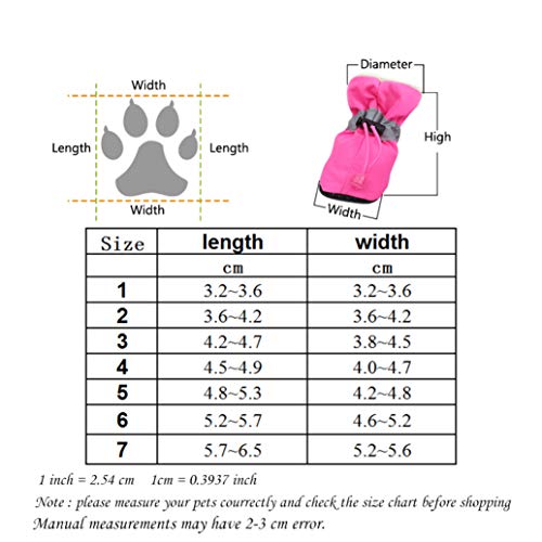 Zapatos Antideslizantes para Perros Botas para Perros Calzado Ajustable Botines para Cachorros Calcetines Suministros para Mascotas Protector de Pata Resistente 6 Piezas
