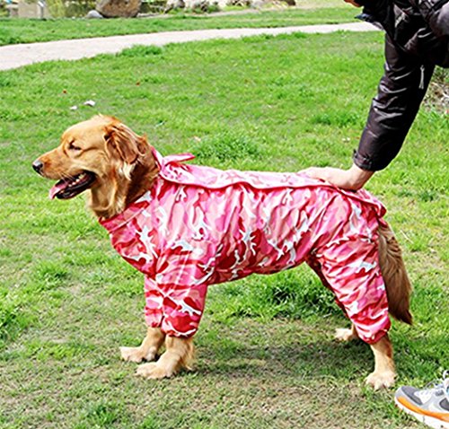 zhxinashu Impermeable de Camuflaje para Perros Mascota Impermeable de Camuflaje de Cuatro Patas para Perros Pequeños y Medianos（Camuflaje Rojo NO 28）