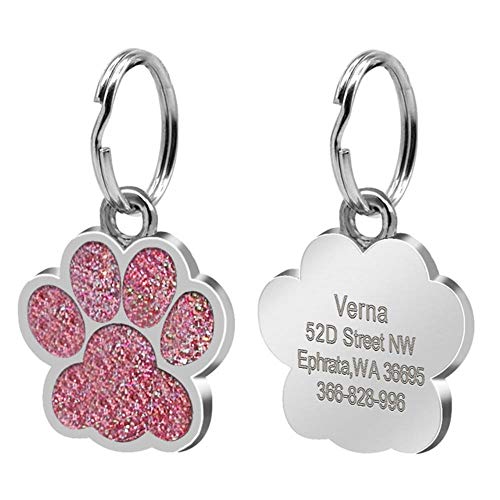 ZIMO Etiqueta de perro Grabado personalizado para mascotas Collar de perro Accesorios Accesorios Cachorro de gato personalizado Etiqueta de identificación Pata de hueso de acero inoxidable Etiquetas d