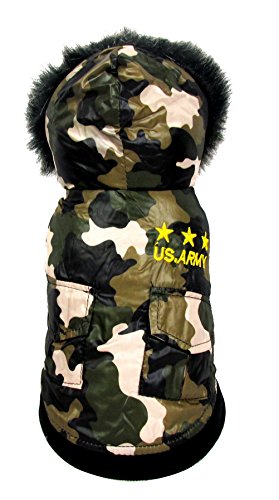 Zunea - Ropa para perro (impermeable, con capucha), diseño de camuflaje