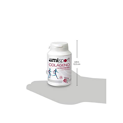 AMLsport - Colágeno con magnesio – 270 comprimidos articulaciones fuertes. Regenerador de tejidos con colageno hidrolizado tipo 1 y tipo 2. Envase para 45 días de tratamiento.