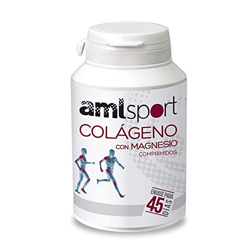 AMLsport - Colágeno con magnesio – 270 comprimidos articulaciones fuertes. Regenerador de tejidos con colageno hidrolizado tipo 1 y tipo 2. Envase para 45 días de tratamiento.