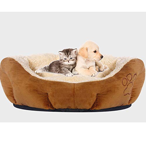 AMURAO Cama para Perros Cachorro Mullido Labrador Retriever Gatos para Dormir Tumbonas Sofás Casa de Gato Suave Colchón con Estampado de Pata de Perrera