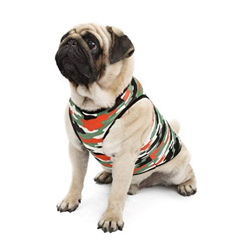 AMURAO Camiseta para Perros Mascotas Ropa para Perros pequeños Cachorro de Verano Camisa de algodón de Camuflaje para caniche Pug