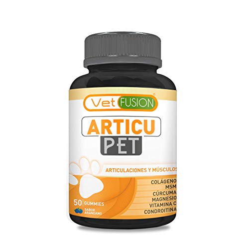 ArticuPet | Antiinflamatorio para perros y gatos | Recupera su energía y movilidad | Combate el dolor y la inflamación | Con colágeno + cúrcuma + condroitina + magnesio | 50 unidades sin azúcar
