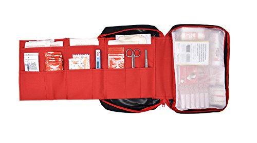 Botiquín primeros auxilios SUPER ROL con 120 artículos indispensables para realizar curas de emergencia (NEGRO)