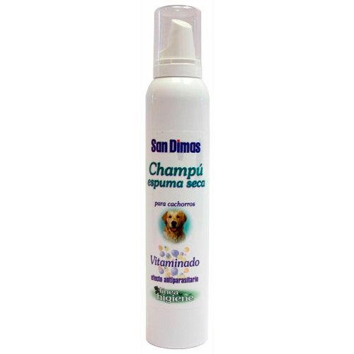 Champú vitaminado en espuma seca para perros cachorros 200 ml