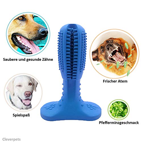 Cleverpets Cepillo de Dientes para Perros para el Cuidado Dental de Caucho Natural – eliminador de Dientes para Perros