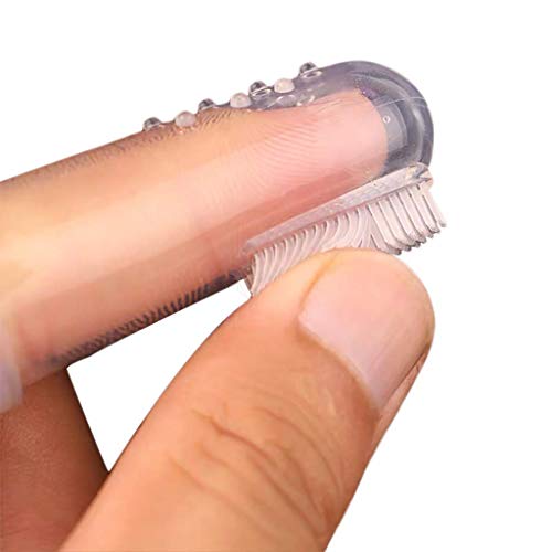 Coriver 18 pcs Pet Finger Cepillo de dientes, Limpiador de dientes de silicona para dientes Limpieza dental Cuidado dental para perros Gatos