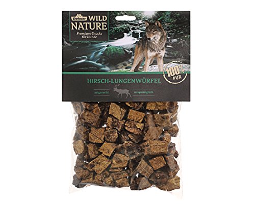 Dehner Wild Nature - Comida para Perros, Cubitos de pulmón de Ciervo, sin aditivos, 200 g