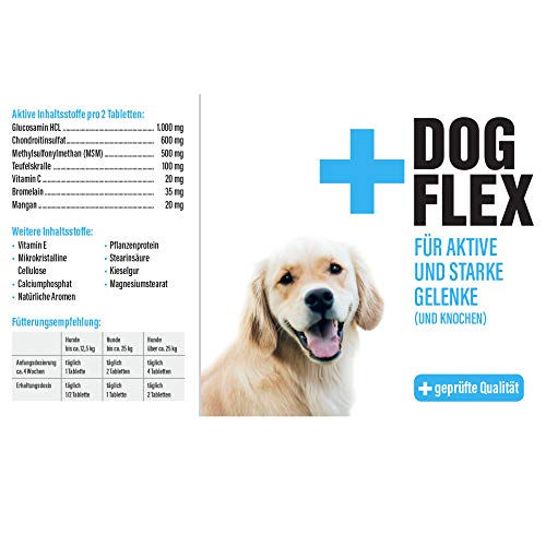 dogflex Suplemento nutricional articulaciones para perros, color verde lipp caracola polvo perro, protección contra artrosis | Glucosamina, Chon droitin, MSM, harpagófito hochdosiert, 150 pastillas