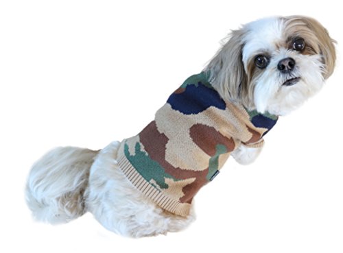 Doggy Dolly W355 - Jersey de Punto Inusual para Perro con diseño de Camuflaje 2D Paw